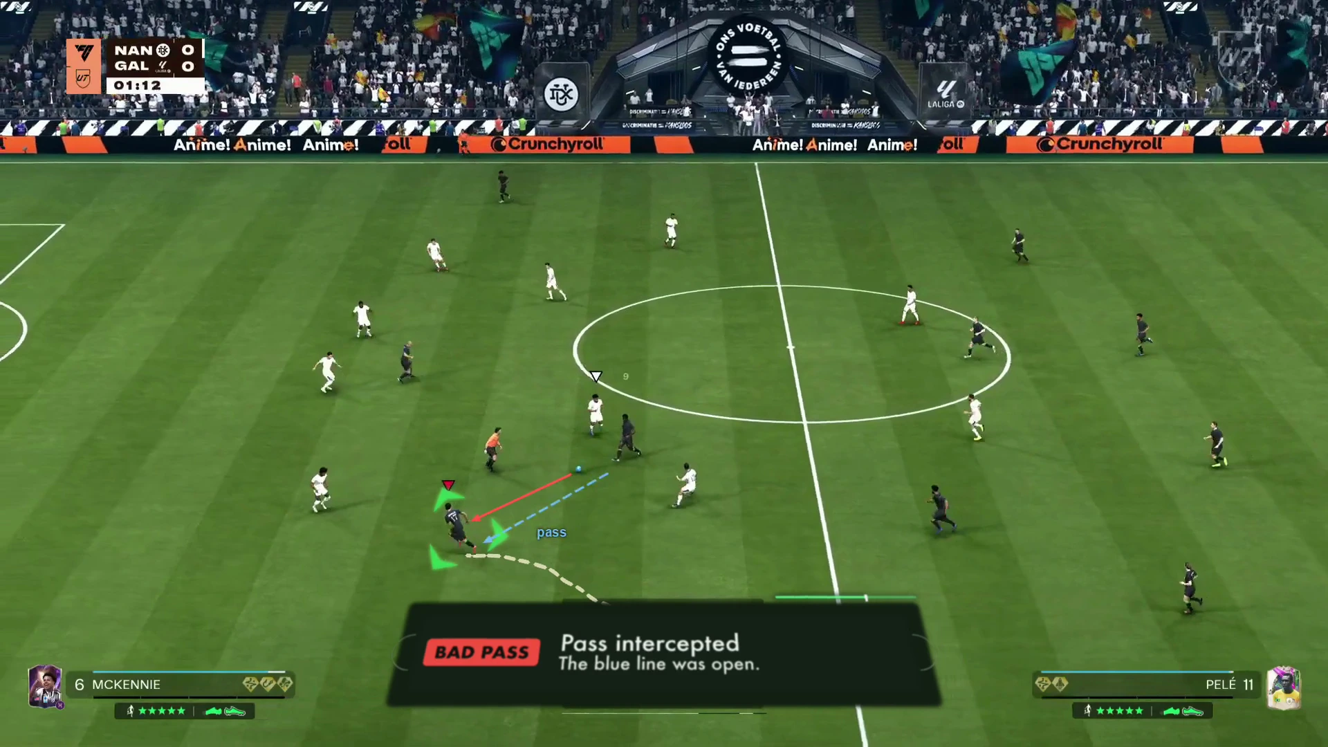 Pass fixes: Pass intercepted